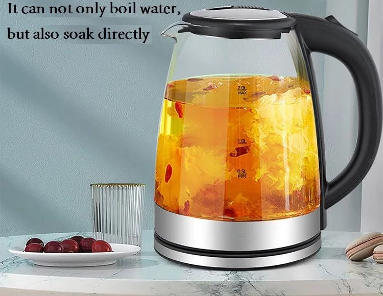 Hot Selling 360 Degree Rotation Base 1.8L Capacity 1500W Water Cordless Kettle Electric Glass Coffee Pot